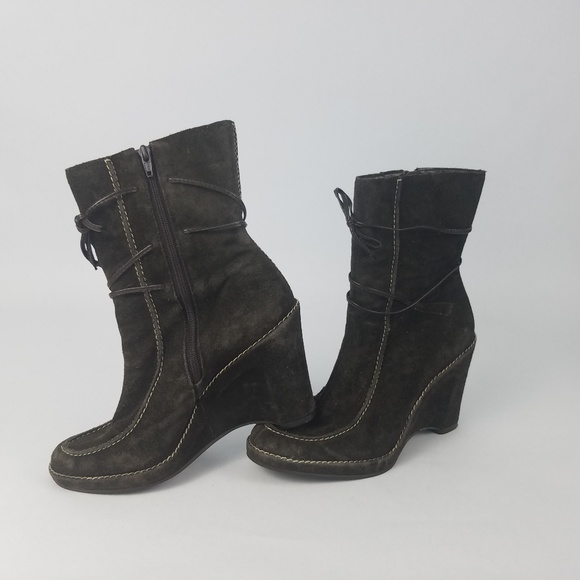 Franco Sarto Shoes - Franco Sarto Ema Womens Wedge Faux Suede Boot